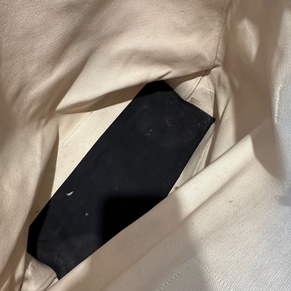 Saint Laurent canvas beach tote with leather trim - Picture 6 of 13